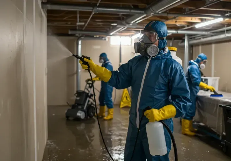 Basement Sanitization and Antimicrobial Treatment process in Easton, CT