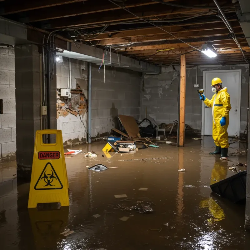 Flooded Basement Electrical Hazard in Easton, CT Property