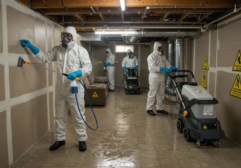 Basement Moisture Removal and Structural Drying process in Easton, CT